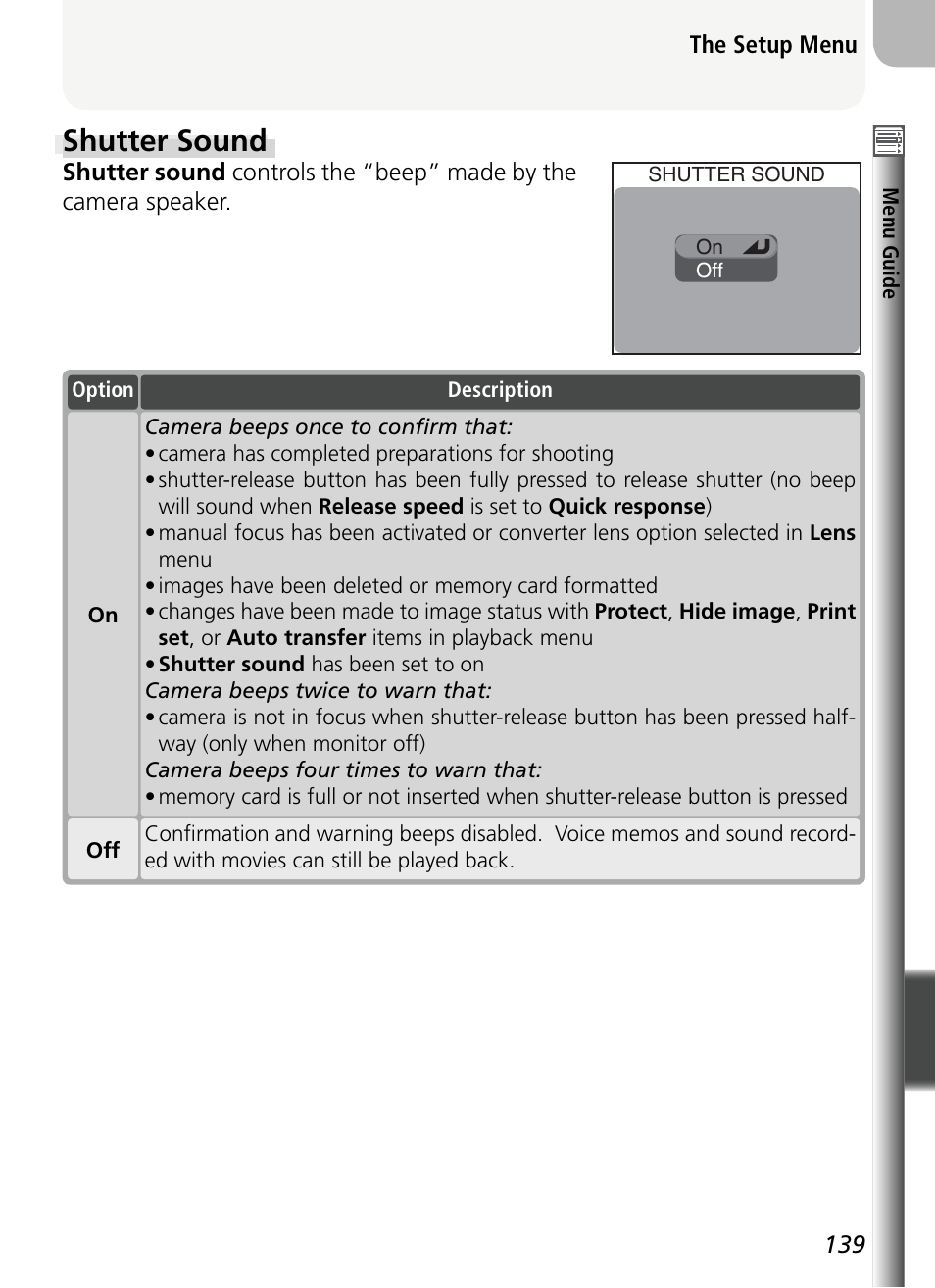 Shutter sound | Nikon 5400 User Manual | Page 151 / 173