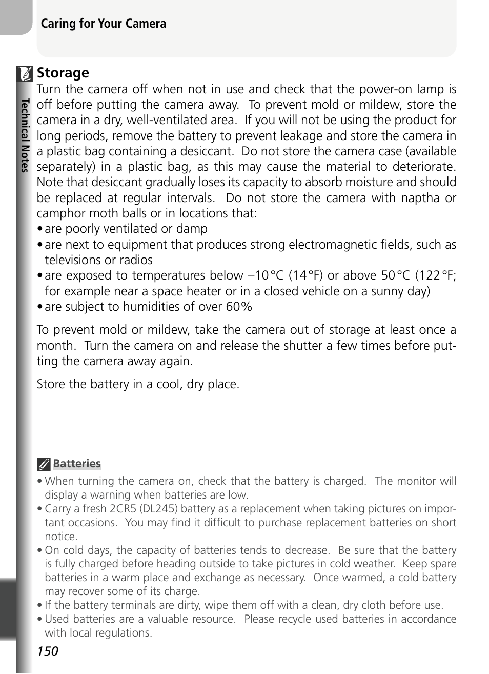 Storage | Nikon 5400 User Manual | Page 162 / 173