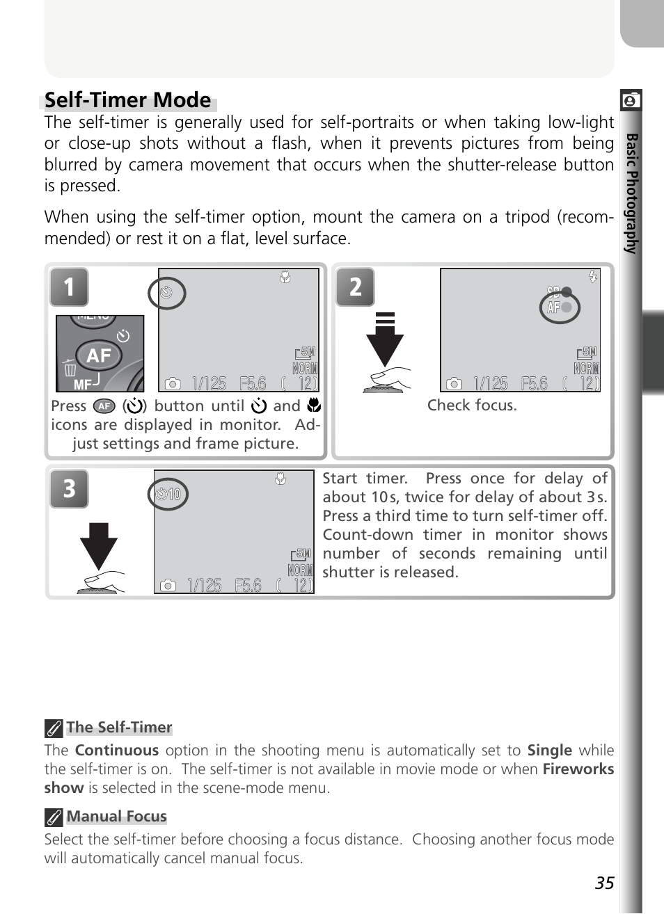 Self-timer mode | Nikon 5400 User Manual | Page 47 / 173