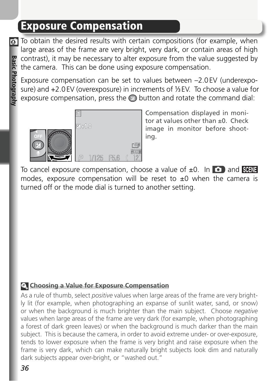 Exposure compensation | Nikon 5400 User Manual | Page 48 / 173