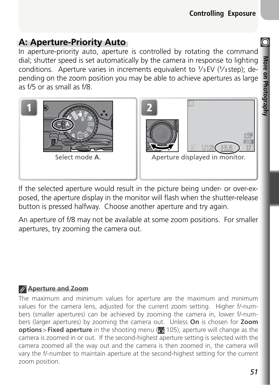 A: aperture-priority auto | Nikon 5400 User Manual | Page 63 / 173