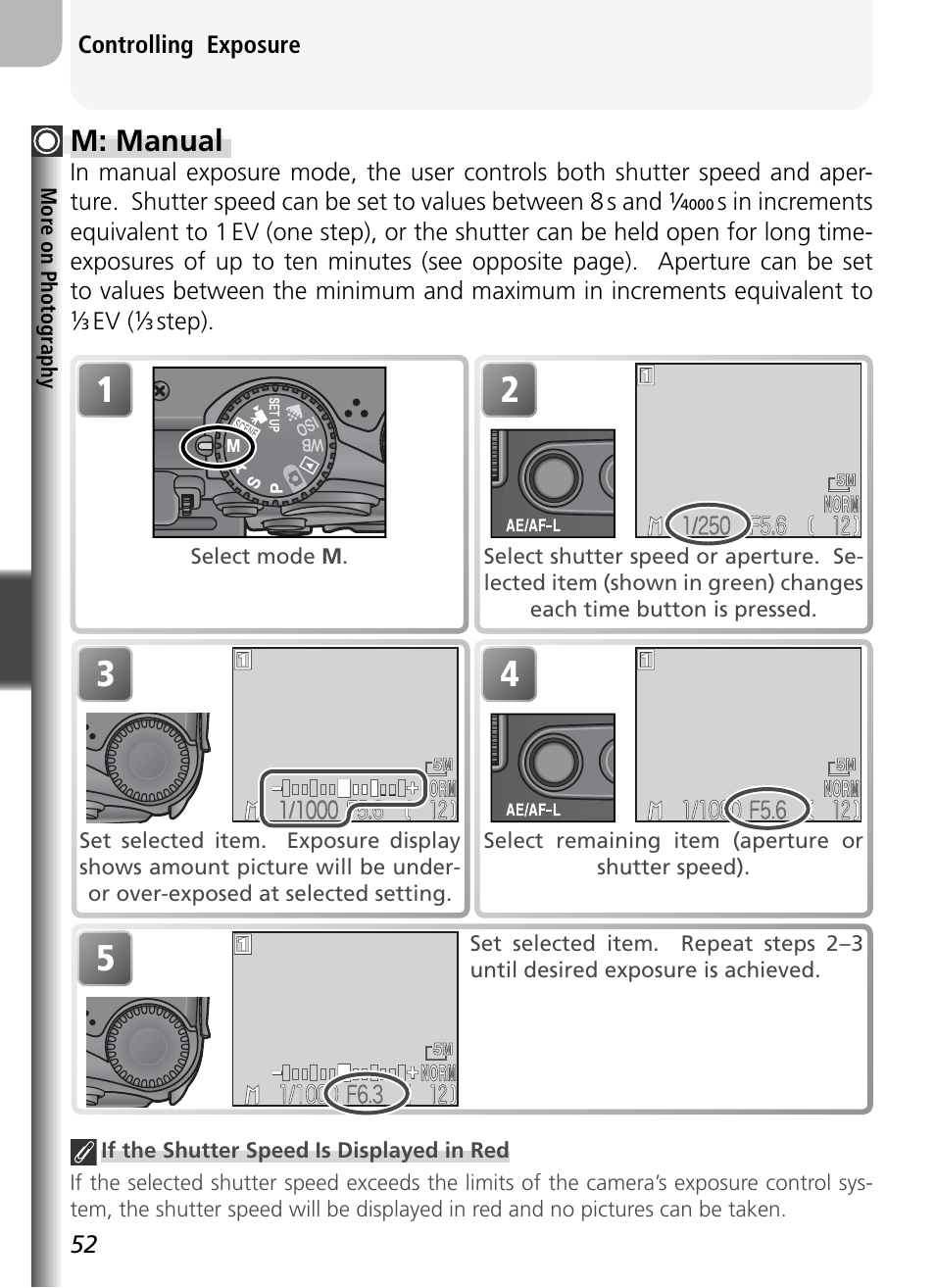 M: manual | Nikon 5400 User Manual | Page 64 / 173