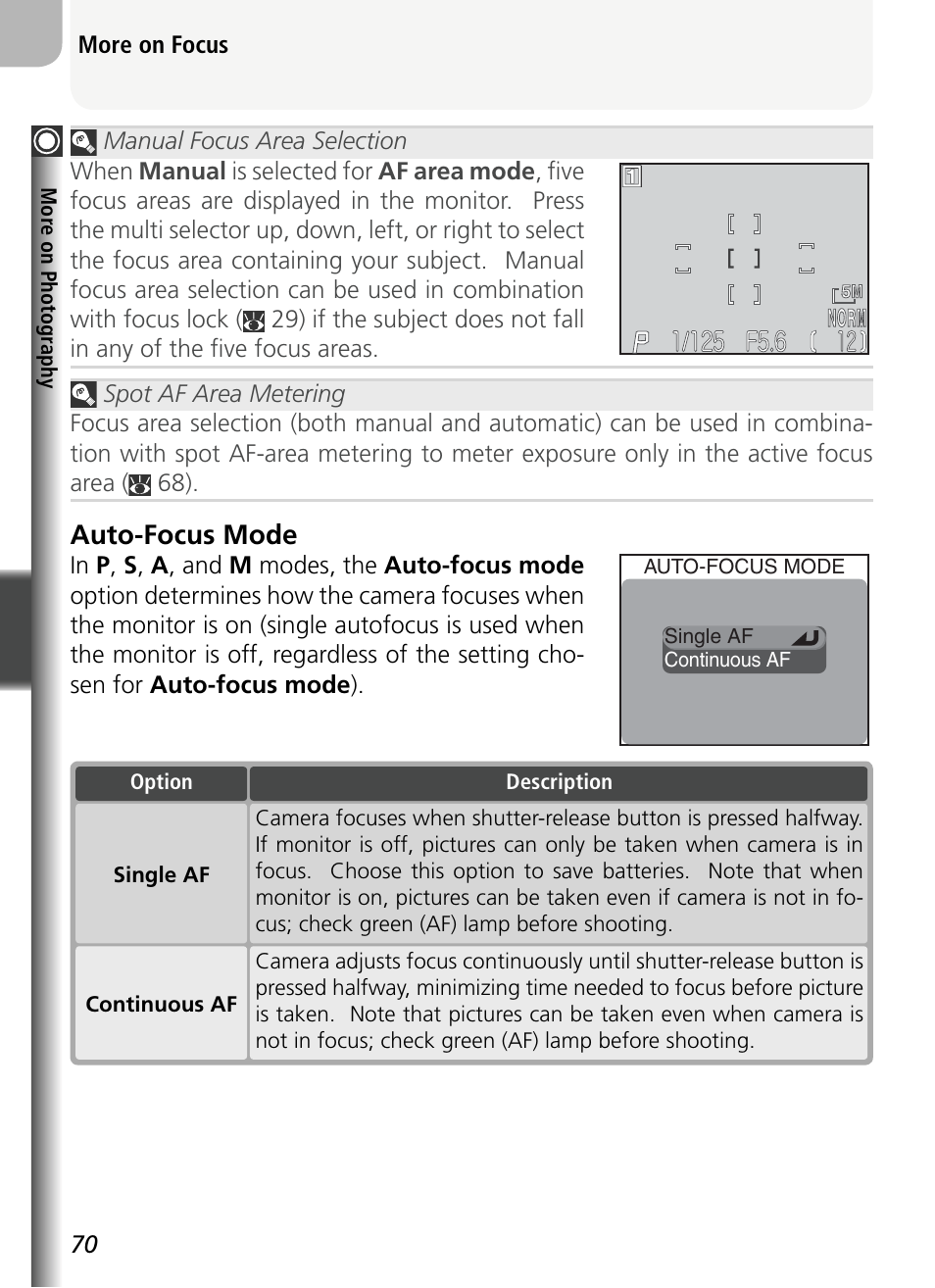 Auto-focus mode | Nikon 5400 User Manual | Page 82 / 173