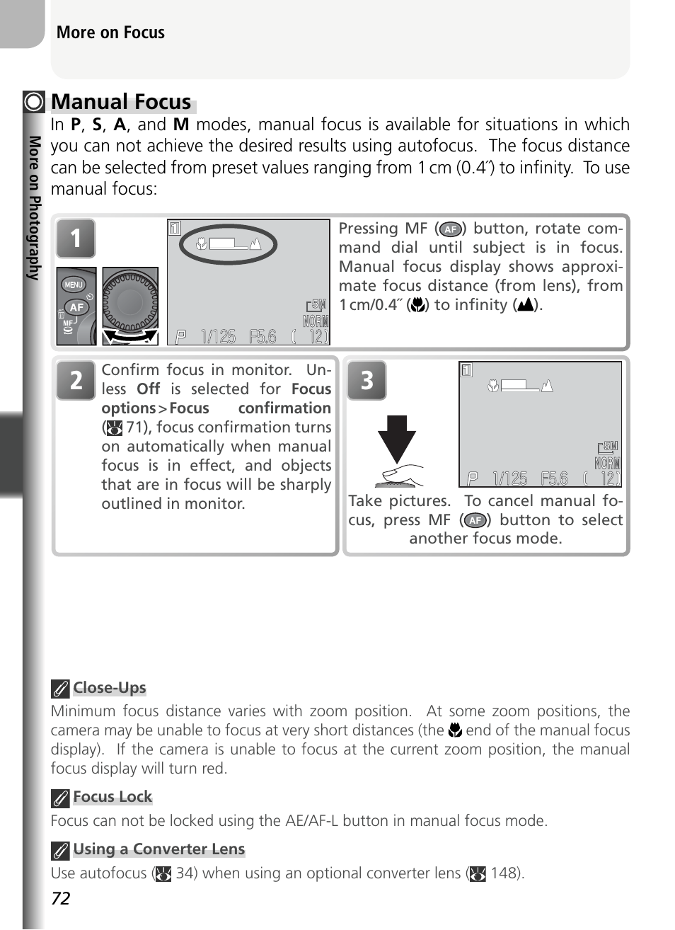 Manual focus | Nikon 5400 User Manual | Page 84 / 173