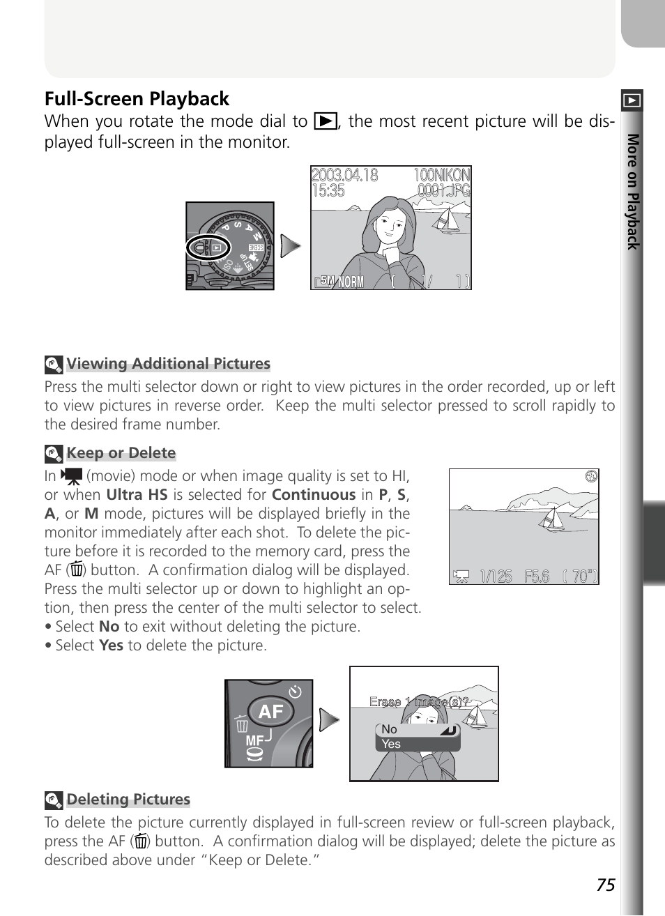 Full-screen playback | Nikon 5400 User Manual | Page 87 / 173