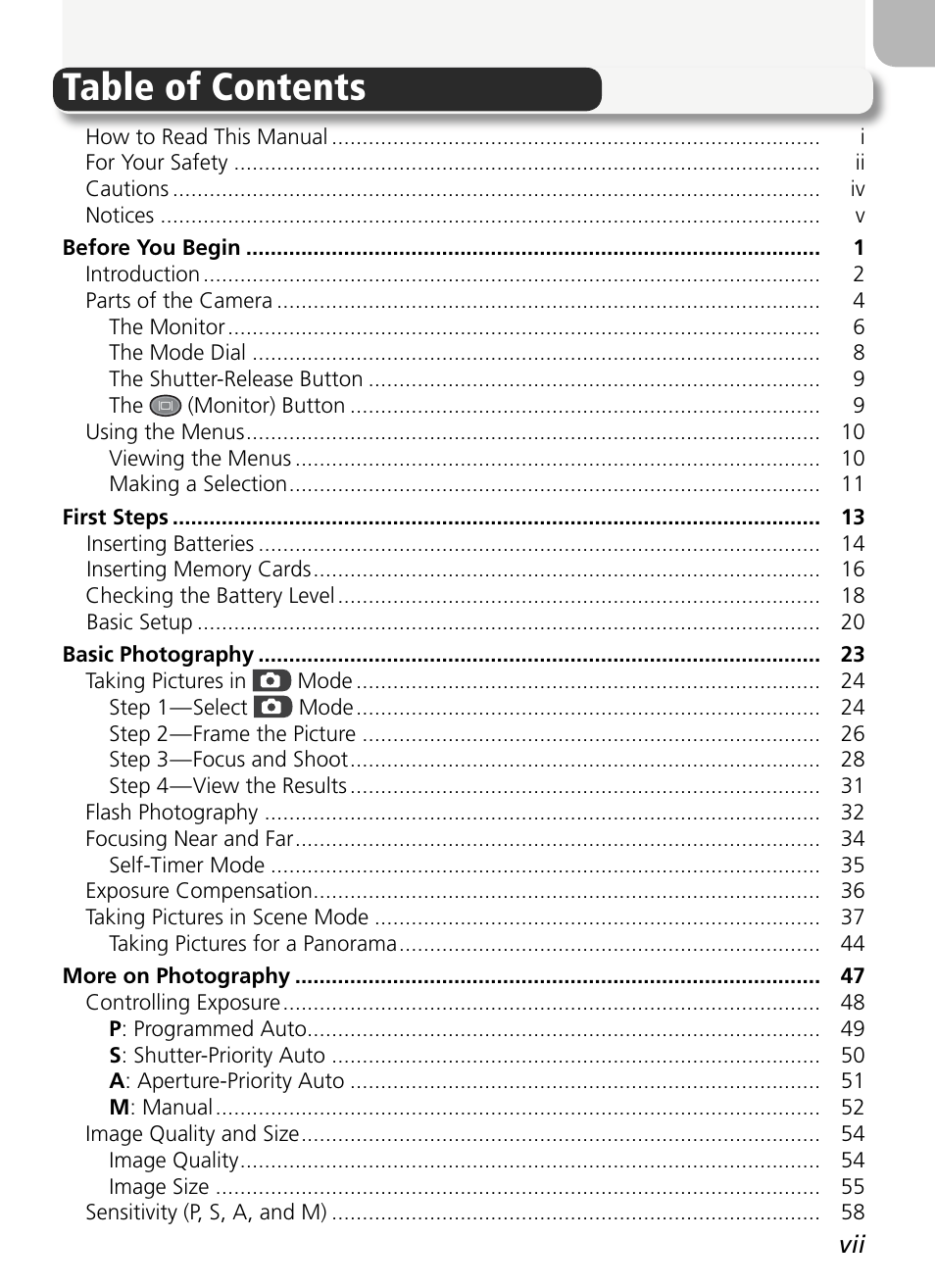 Nikon 5400 User Manual | Page 9 / 173