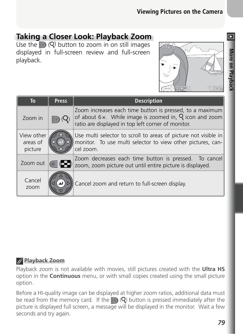 Taking a closer look: playback zoom | Nikon 5400 User Manual | Page 91 / 173