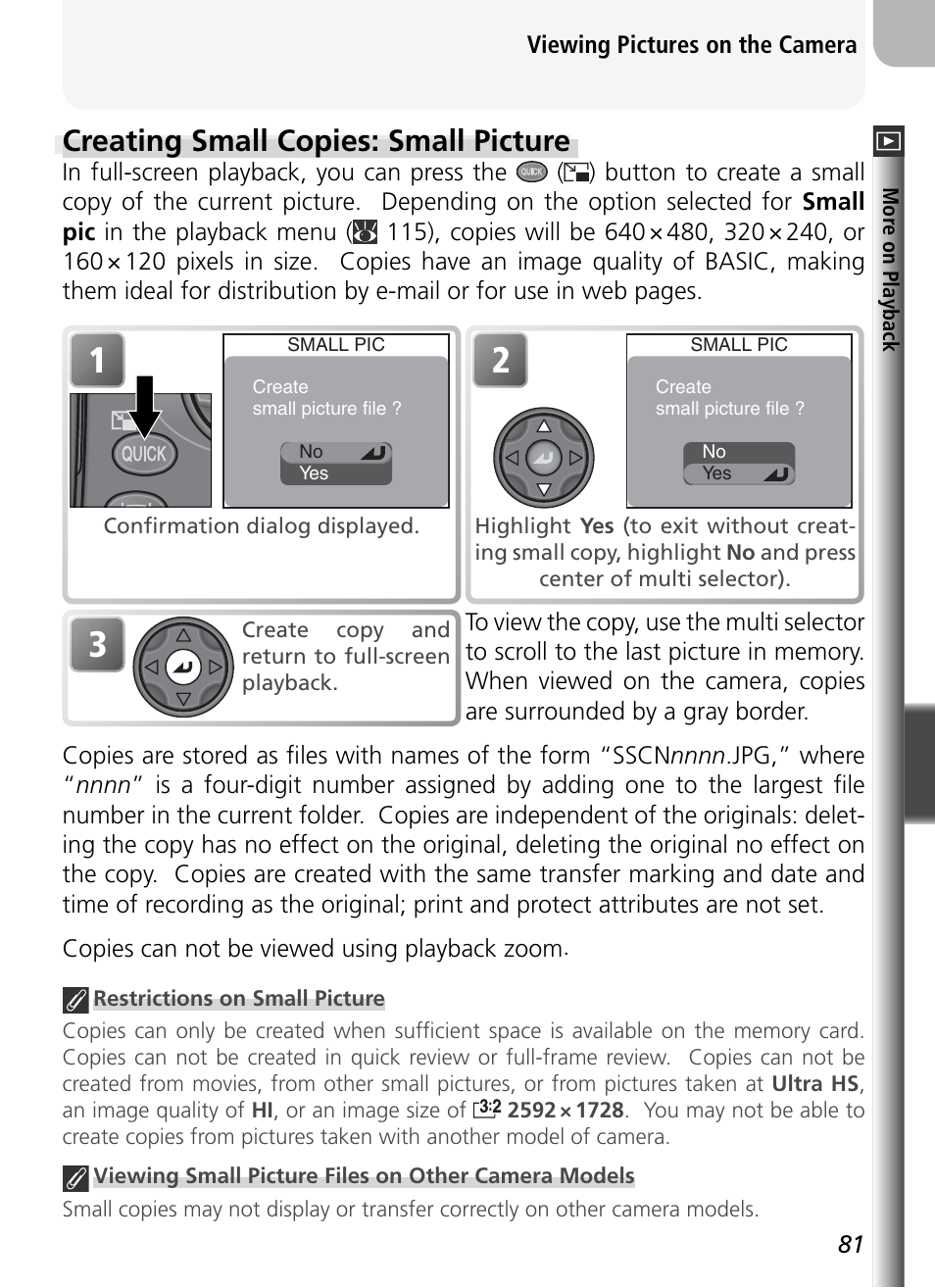 Creating small copies: small picture | Nikon 5400 User Manual | Page 93 / 173