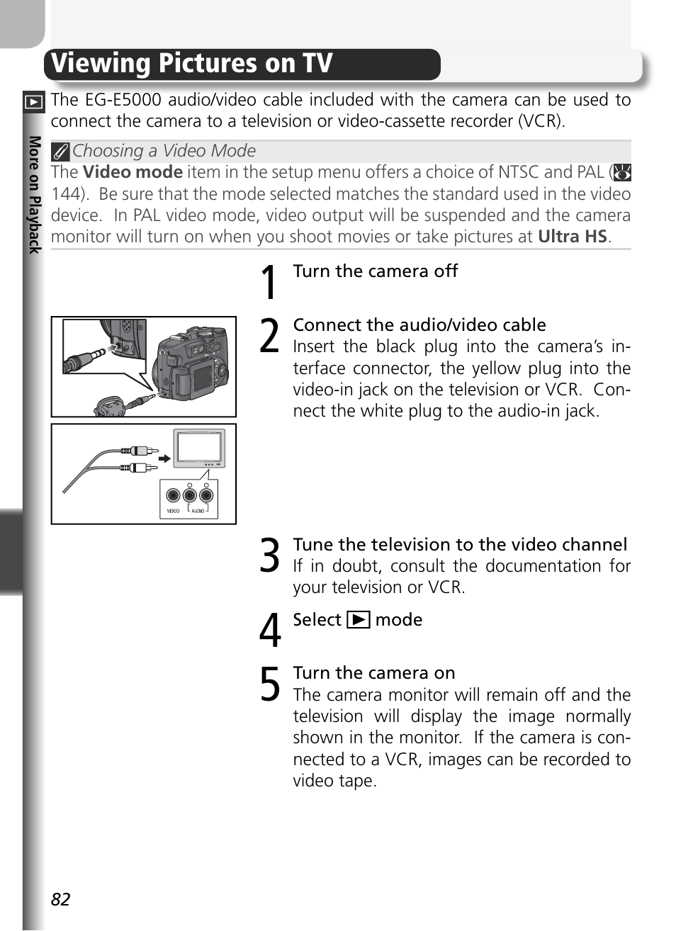 Viewing pictures on tv | Nikon 5400 User Manual | Page 94 / 173