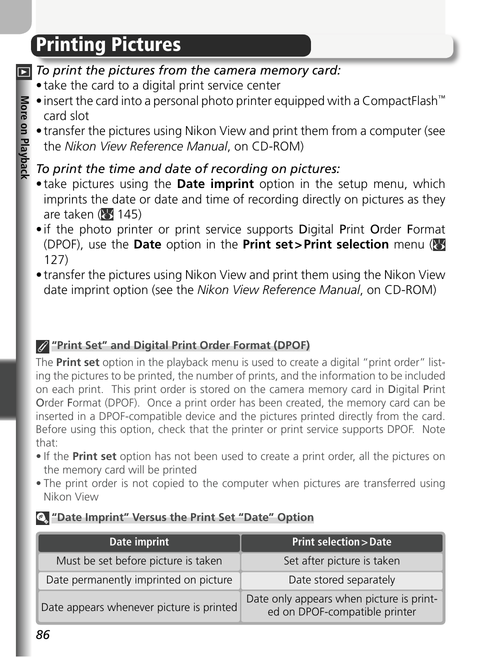 Printing pictures | Nikon 5400 User Manual | Page 98 / 173