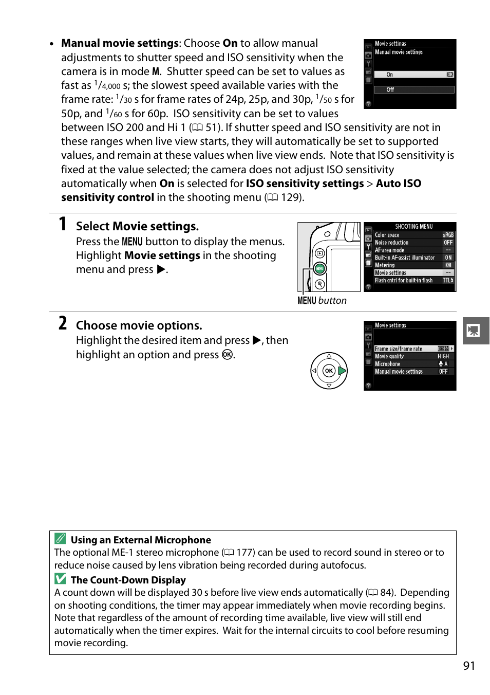 0 91) and the ca | Nikon D3200 User Manual | Page 107 / 228