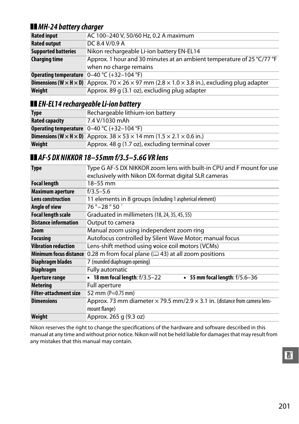 Nikon D3200 User Manual | Page 217 / 228