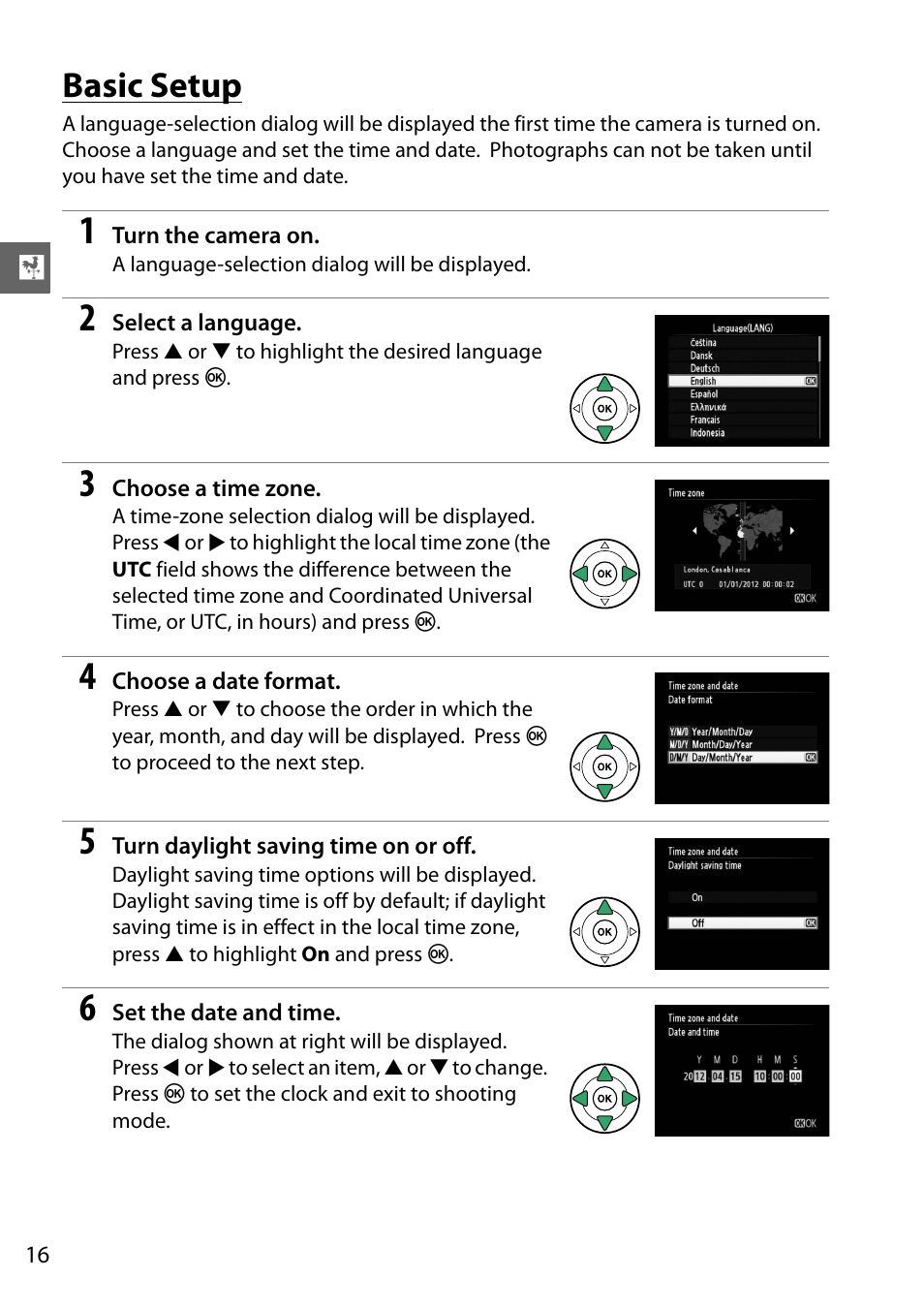 Basic setup | Nikon D3200 User Manual | Page 32 / 228