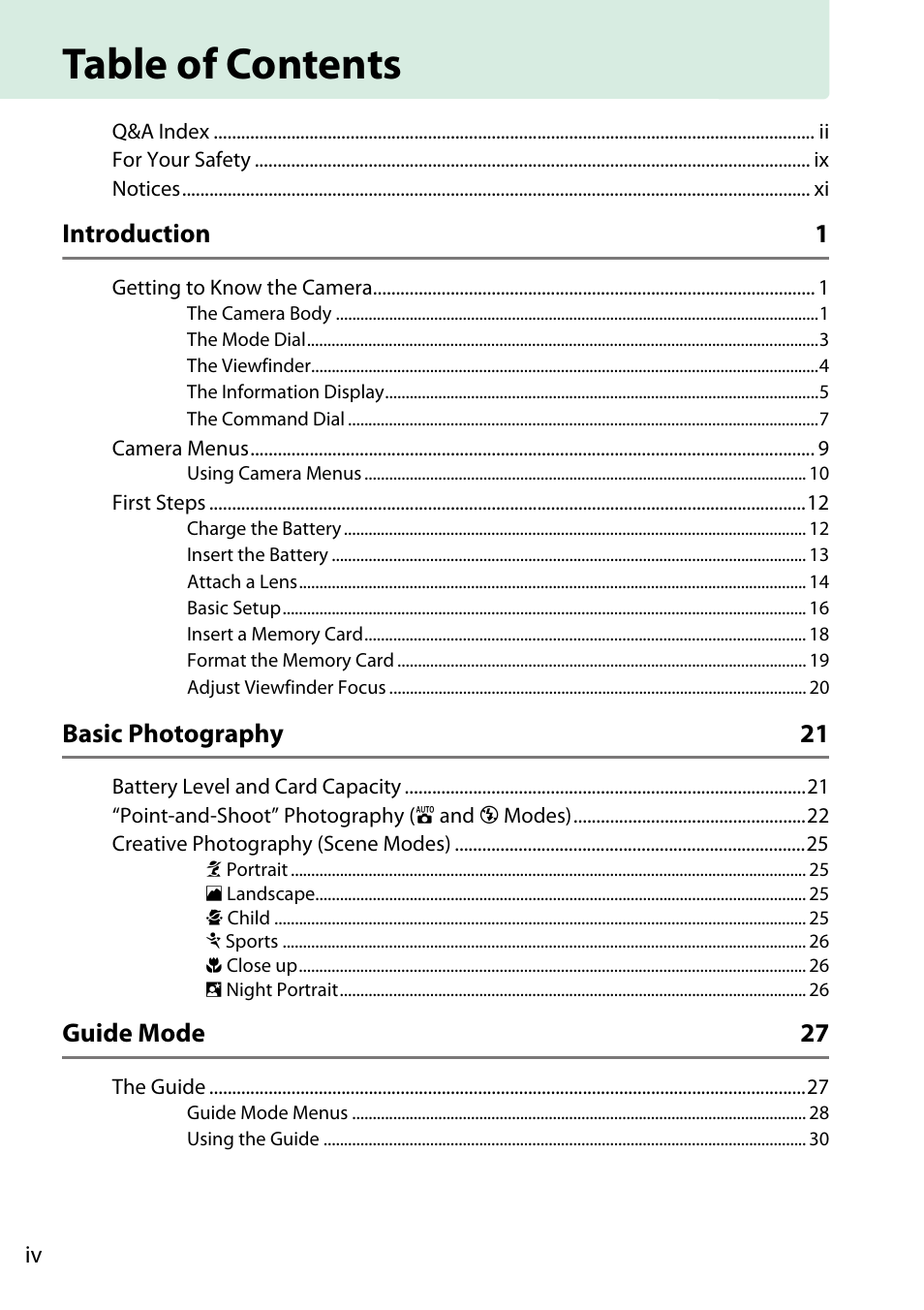 Nikon D3200 User Manual | Page 6 / 228