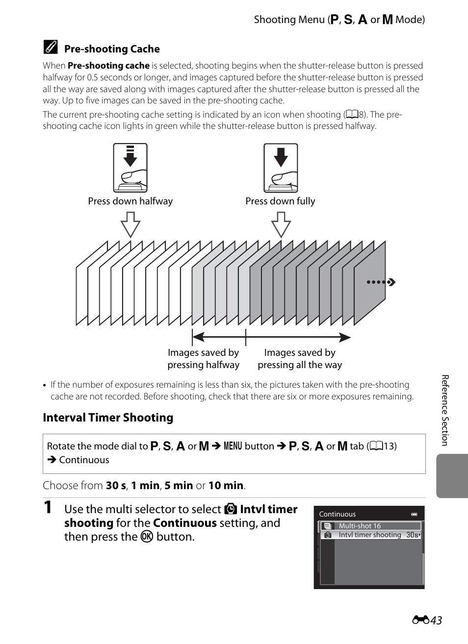Specified interval, Interval timer shooting | Nikon P510 User Manual | Page 173 / 260