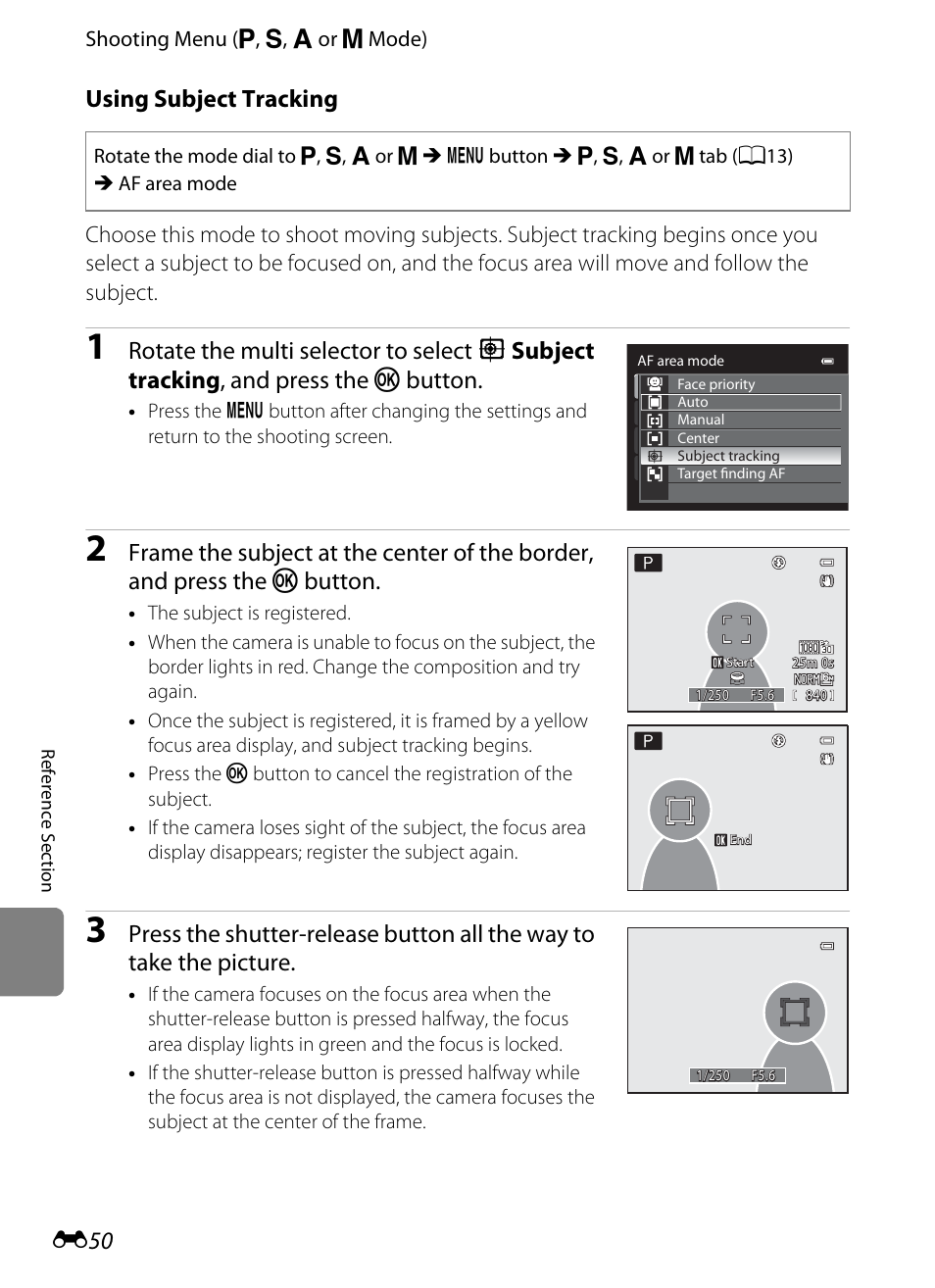 Using subject tracking | Nikon P510 User Manual | Page 180 / 260