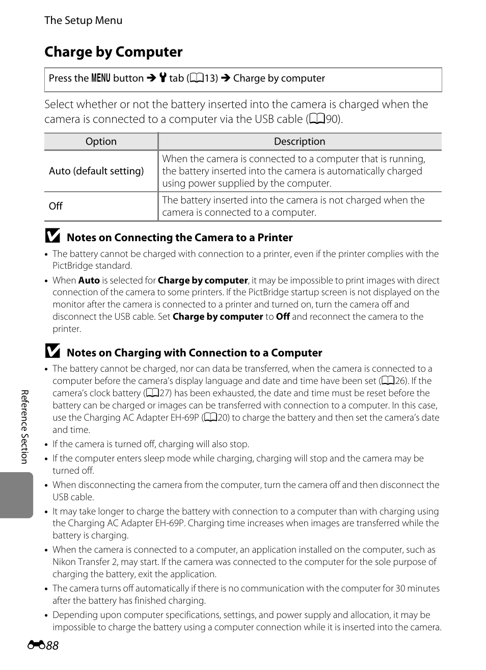 Charge by computer | Nikon P510 User Manual | Page 218 / 260