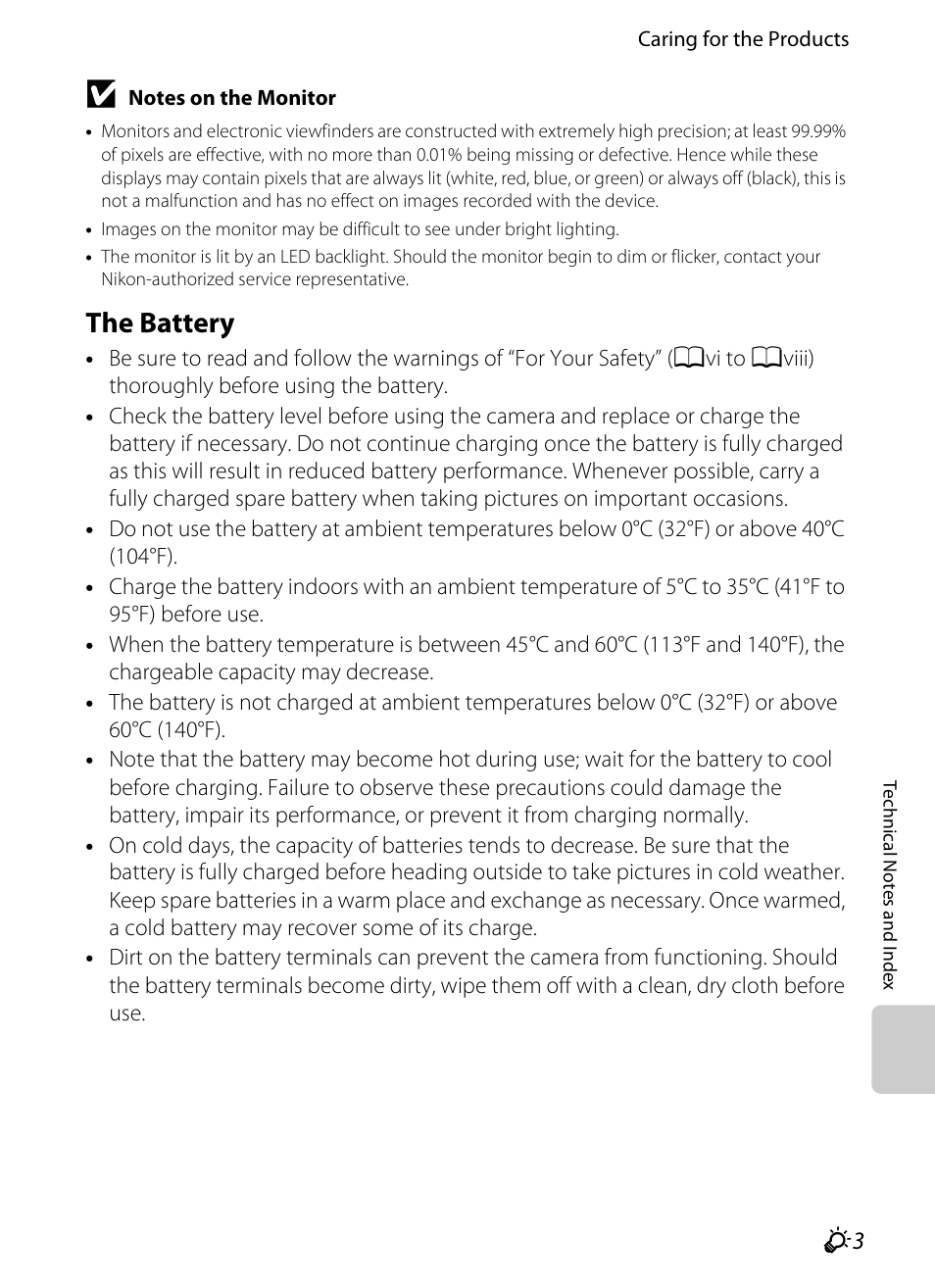The battery, R “the battery | Nikon P510 User Manual | Page 239 / 260