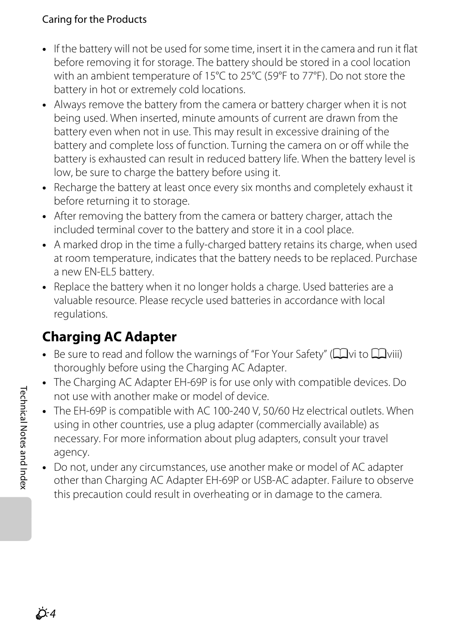 Charging ac adapter, R “charging ac adapter, F4) bef | Nikon P510 User Manual | Page 240 / 260