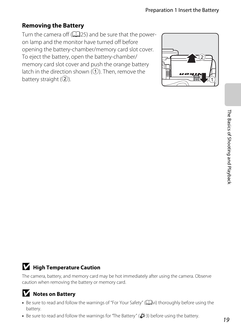 Removing the battery | Nikon P510 User Manual | Page 37 / 260