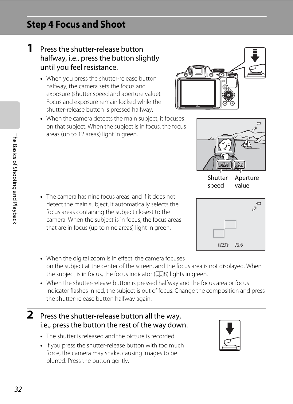 Step 4 focus and shoot | Nikon P510 User Manual | Page 50 / 260