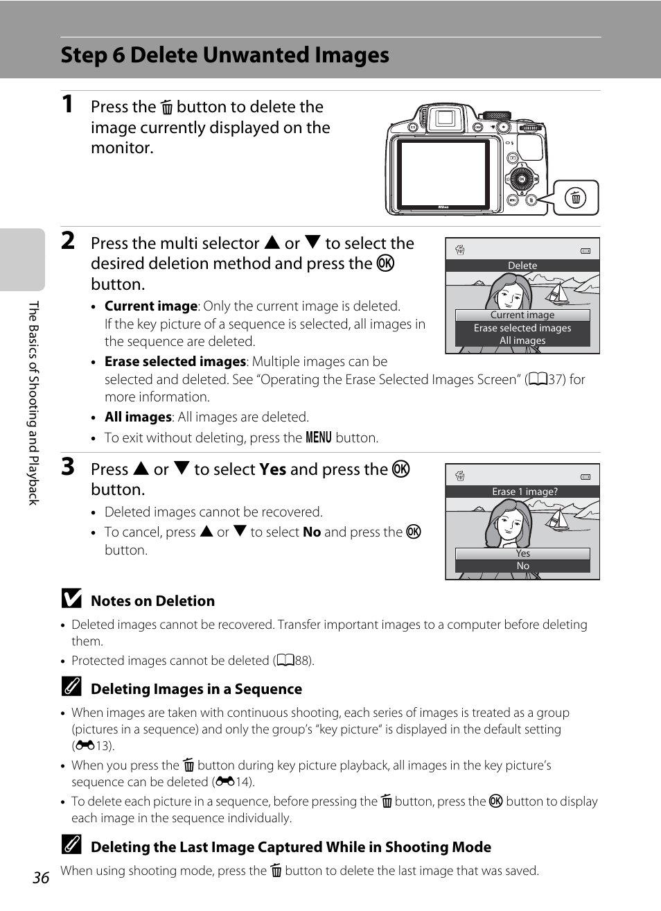 Step 6 delete unwanted images | Nikon P510 User Manual | Page 54 / 260