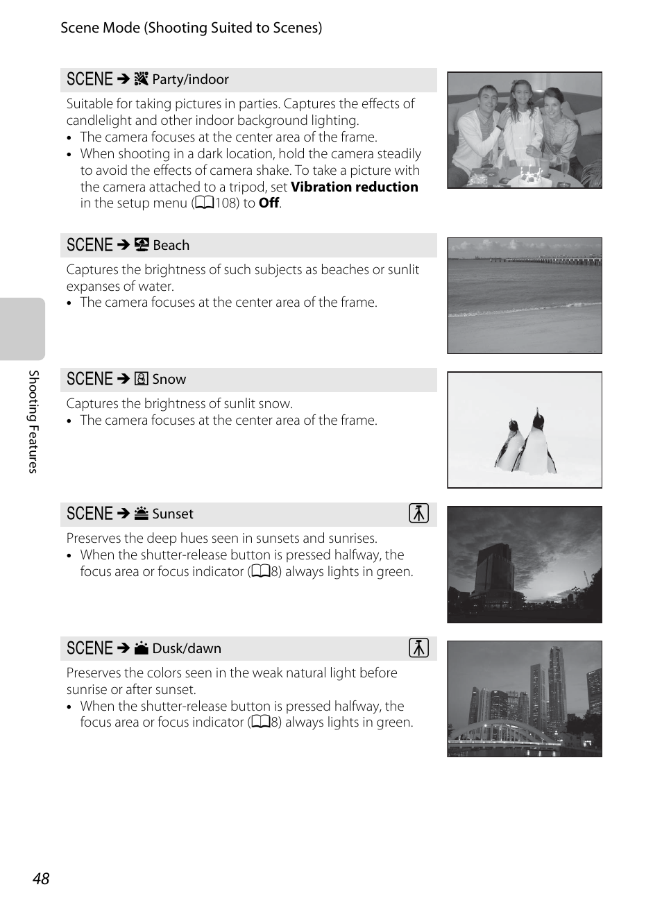 Rty/indoor (a48), A48), Sunset (a48) | Nikon P510 User Manual | Page 66 / 260