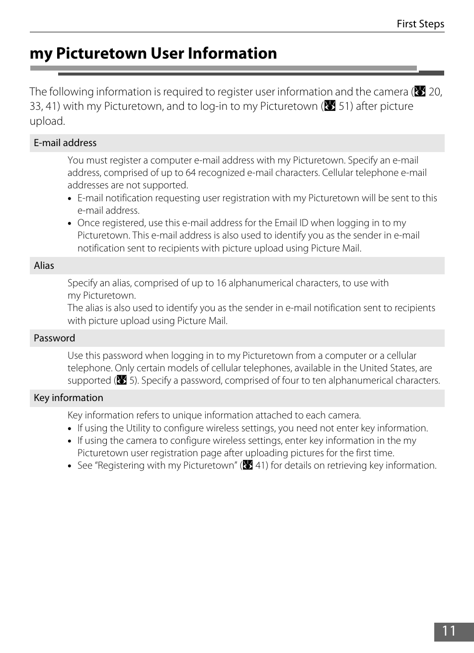 My picturetown user information | Nikon S610 - S610c User Manual | Page 17 / 63