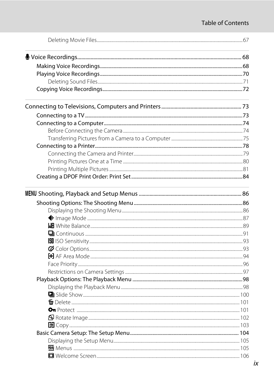 Nikon S520 User Manual | Page 11 / 154