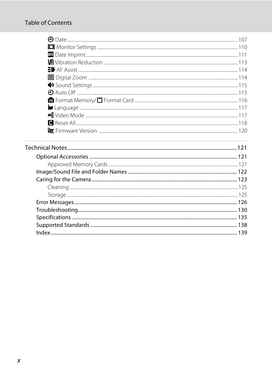 Nikon S520 User Manual | Page 12 / 154