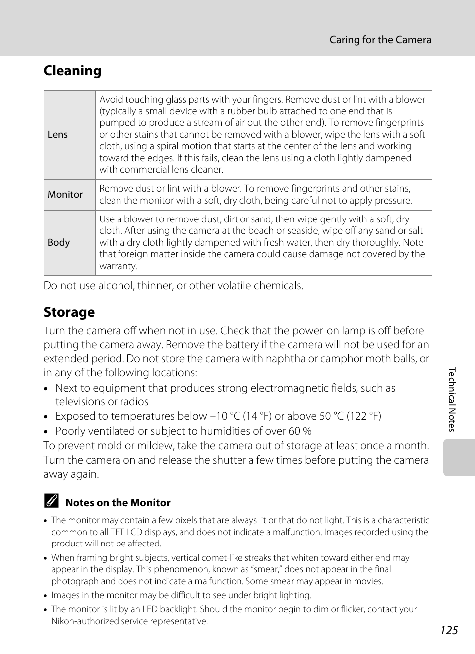 Cleaning, Storage, Cleaning storage | Nikon S520 User Manual | Page 137 / 154