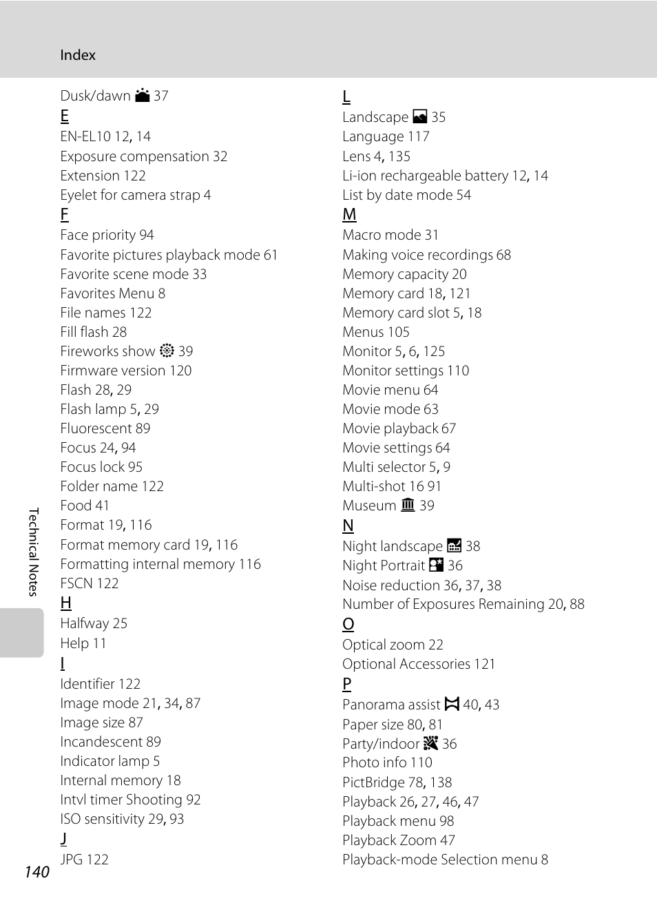 Nikon S520 User Manual | Page 152 / 154