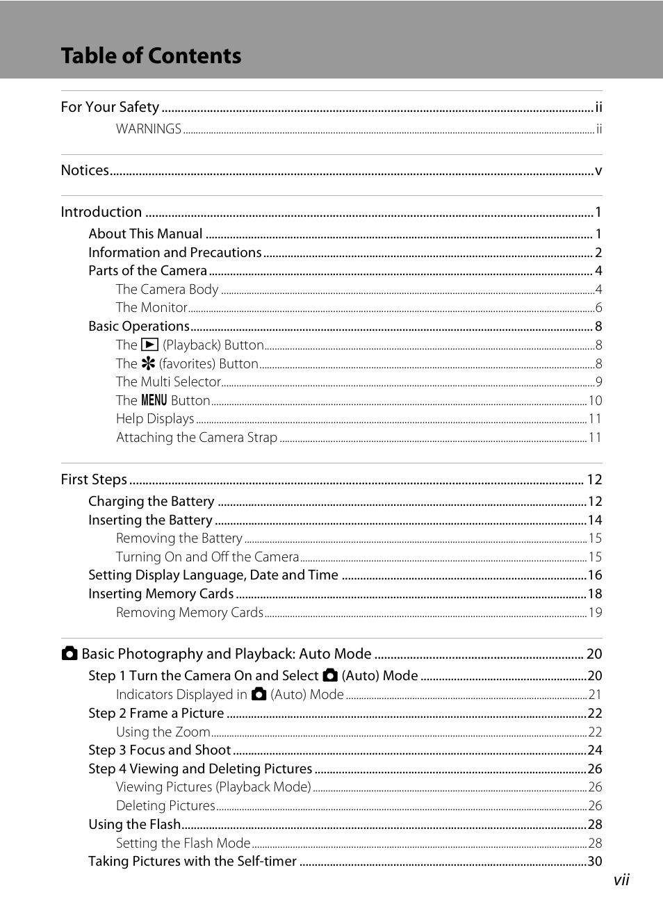 Nikon S520 User Manual | Page 9 / 154