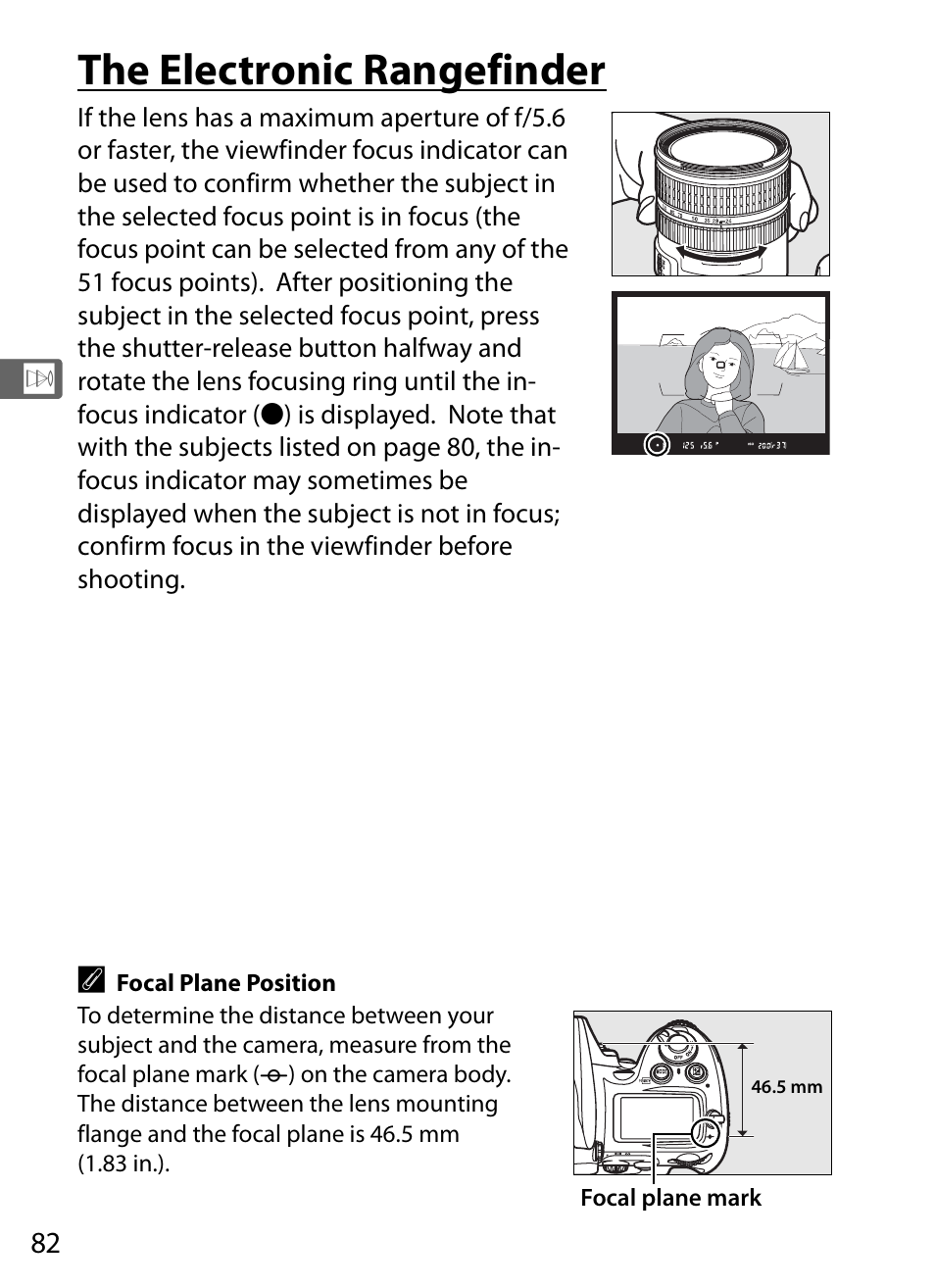 The electronic rangefinder | Nikon D700 User Manual | Page 108 / 472