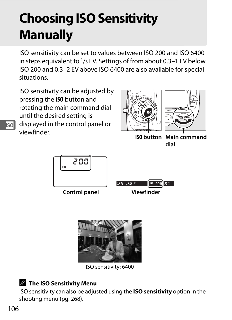 Choosing iso sensitivity manually | Nikon D700 User Manual | Page 132 / 472