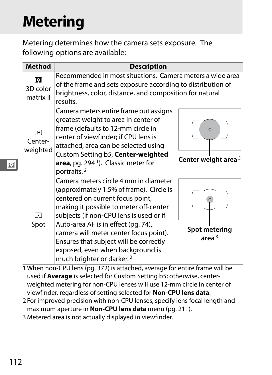 Metering | Nikon D700 User Manual | Page 138 / 472