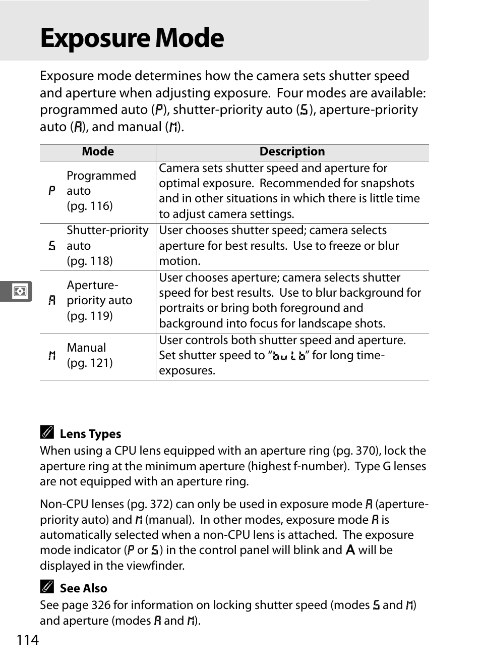 Exposure mode | Nikon D700 User Manual | Page 140 / 472