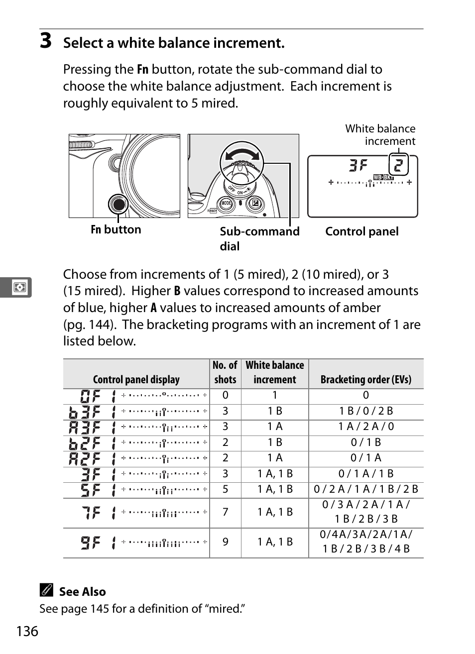 Select a white balance increment | Nikon D700 User Manual | Page 162 / 472