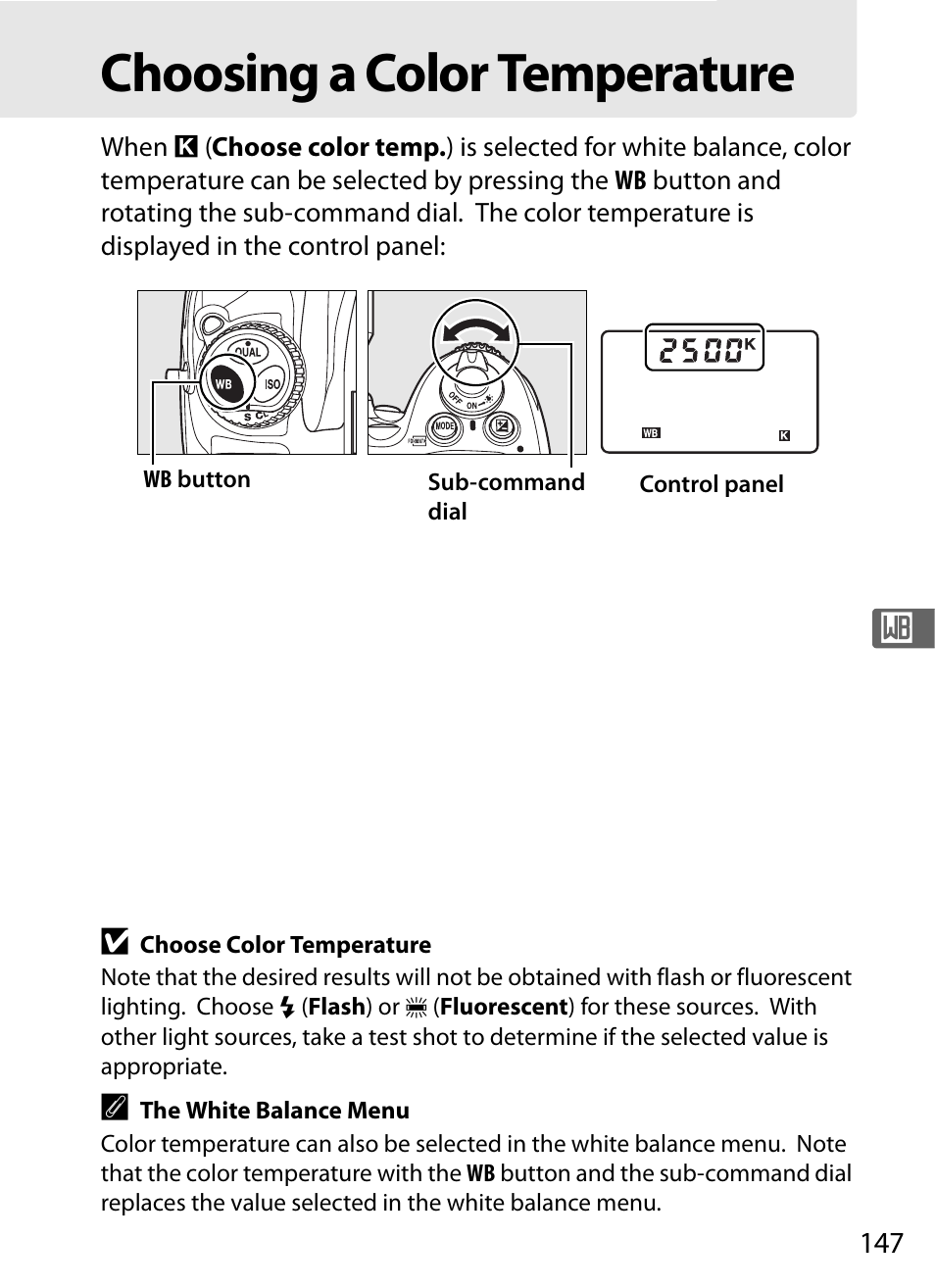 Choosing a color temperature | Nikon D700 User Manual | Page 173 / 472