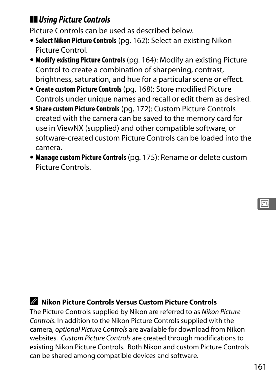 Using picture controls | Nikon D700 User Manual | Page 187 / 472