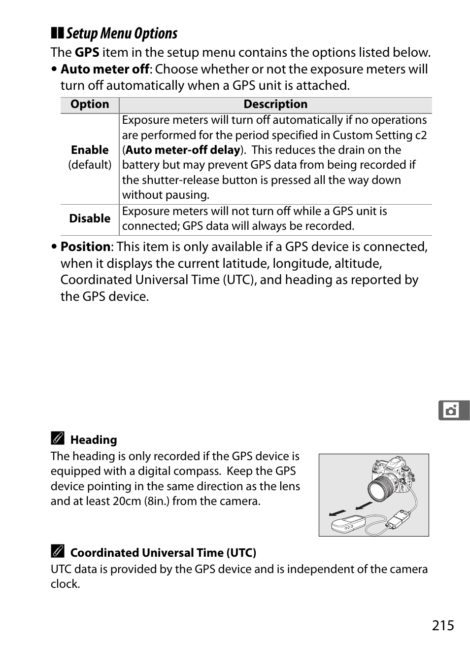 Setup menu options | Nikon D700 User Manual | Page 241 / 472