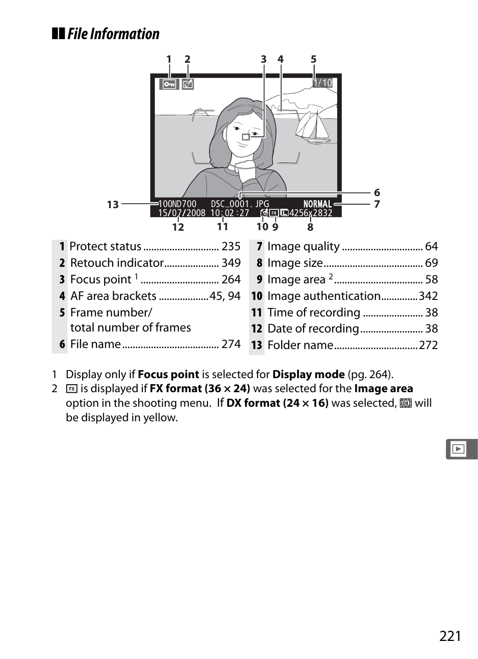 File information | Nikon D700 User Manual | Page 247 / 472