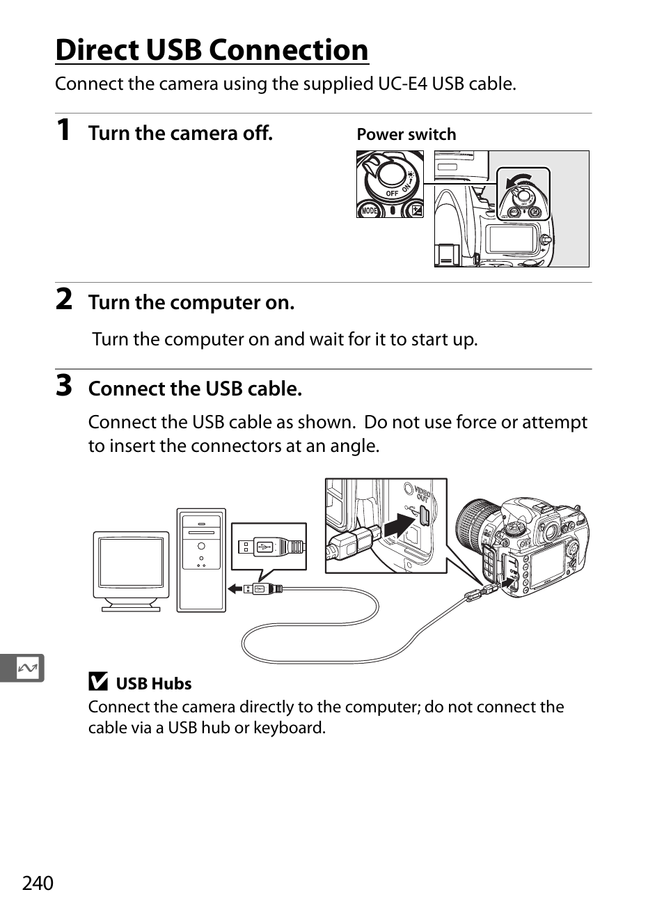 Direct usb connection | Nikon D700 User Manual | Page 266 / 472