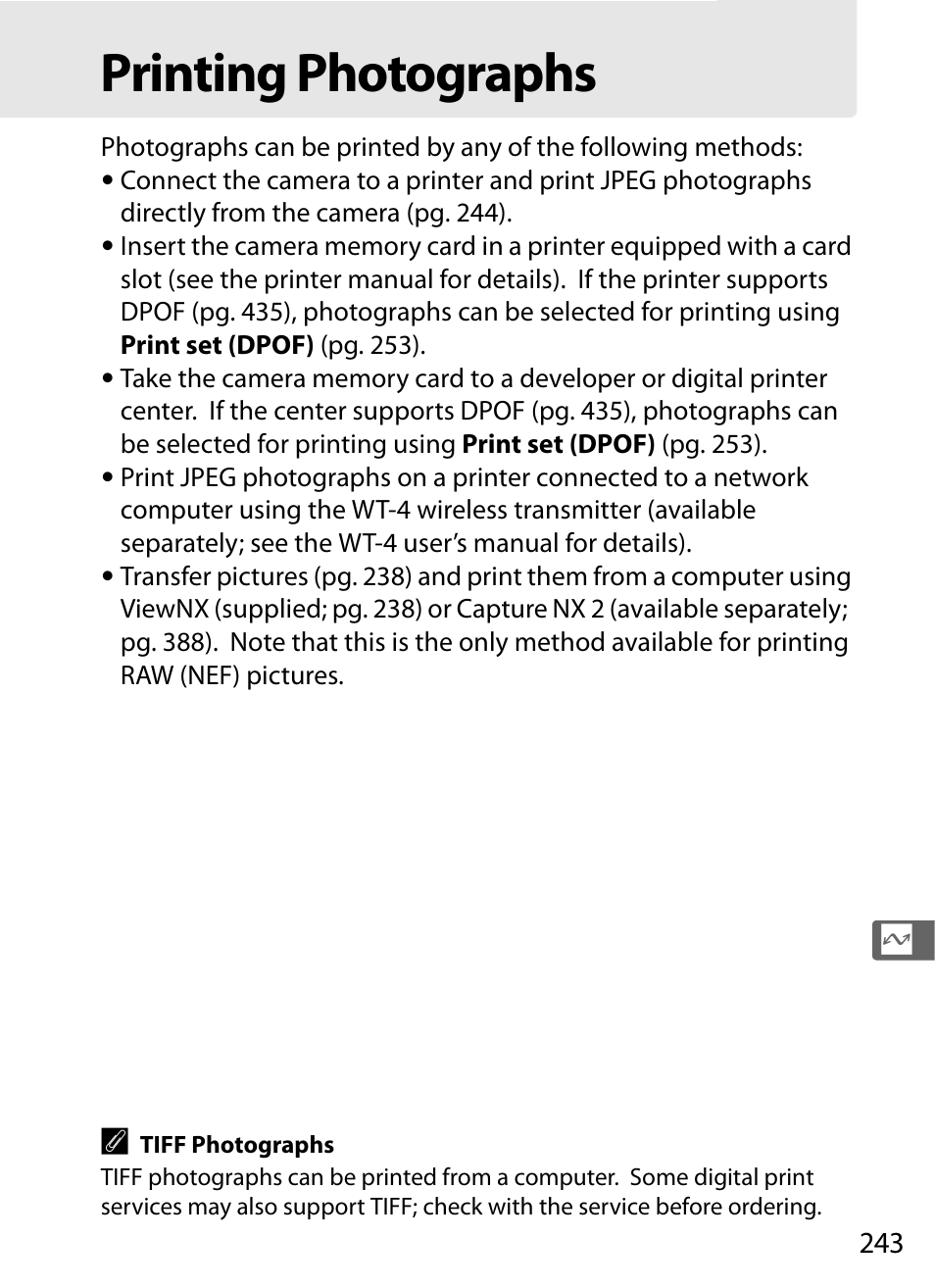 Printing photographs | Nikon D700 User Manual | Page 269 / 472