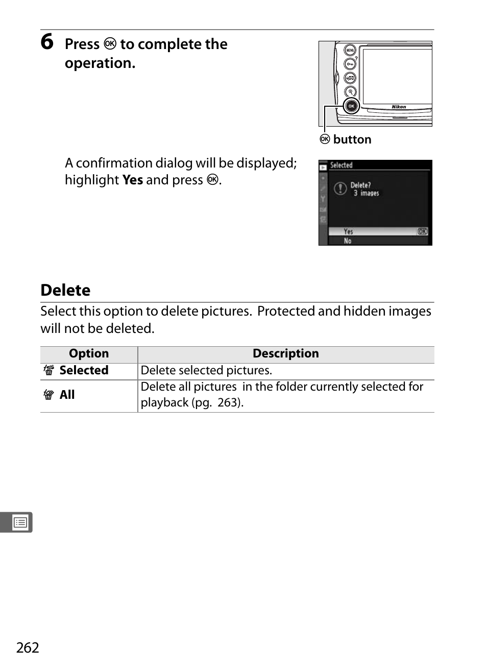 Delete | Nikon D700 User Manual | Page 288 / 472