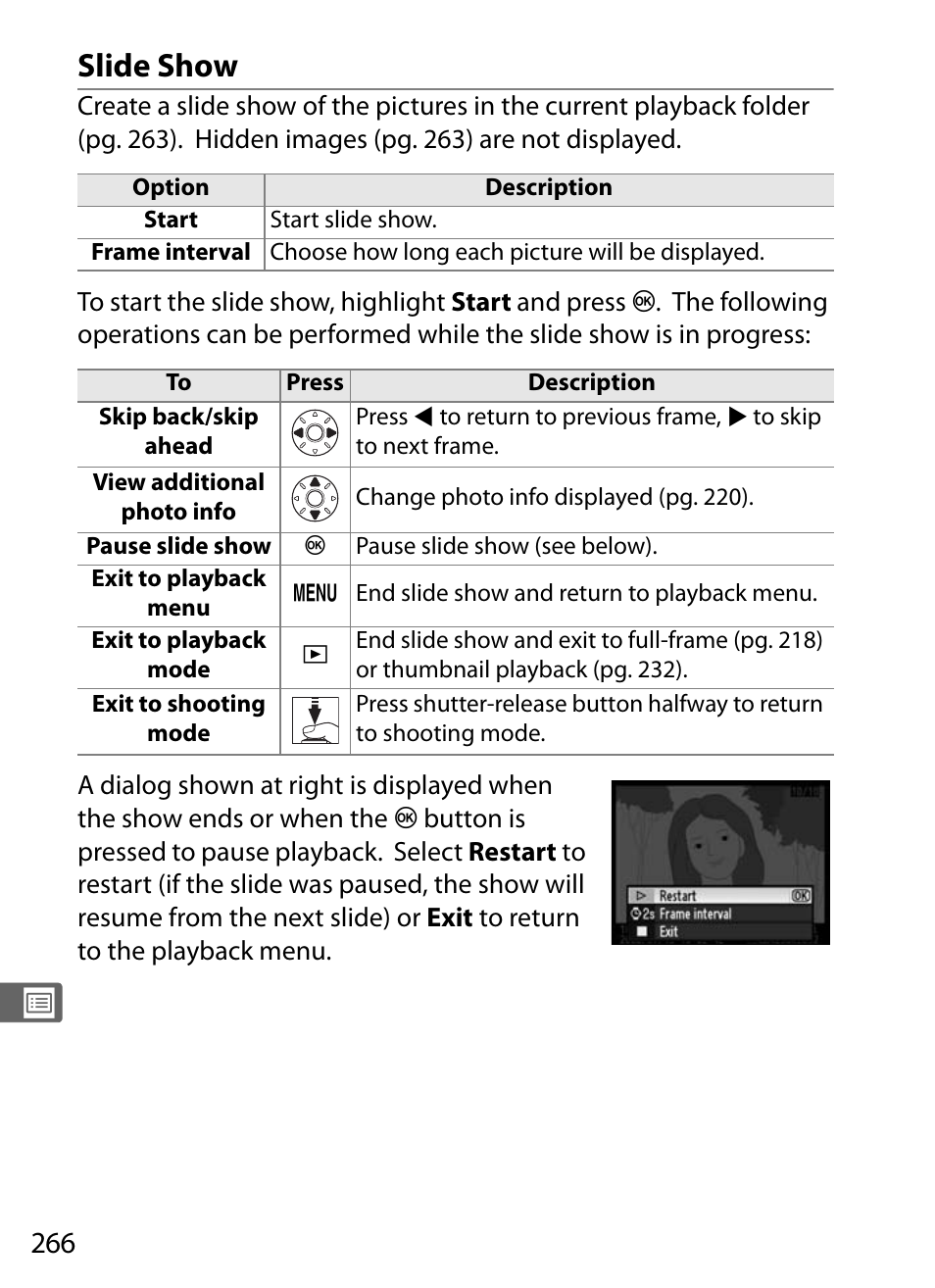 Slide show | Nikon D700 User Manual | Page 292 / 472