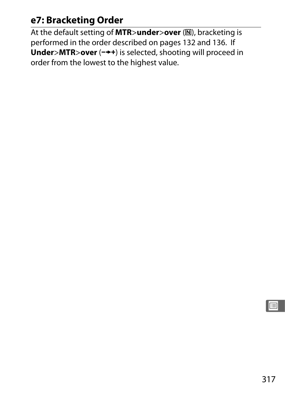 E7: bracketing order | Nikon D700 User Manual | Page 343 / 472