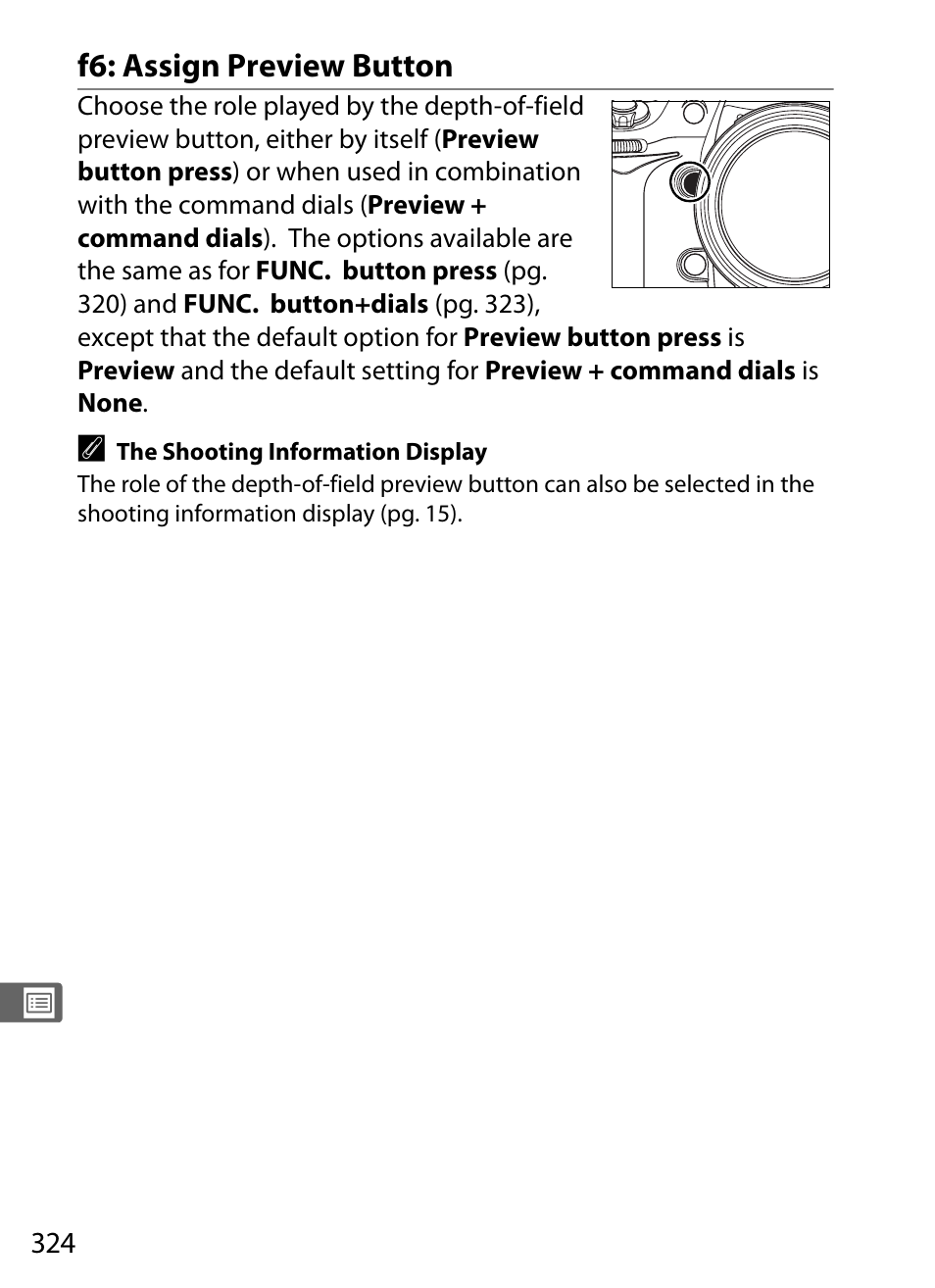 F6: assign preview button | Nikon D700 User Manual | Page 350 / 472