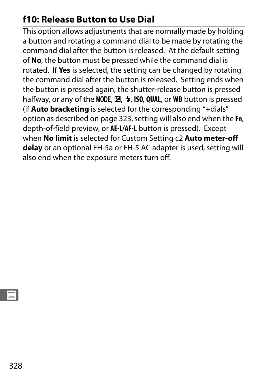 F10: release button to use dial | Nikon D700 User Manual | Page 354 / 472