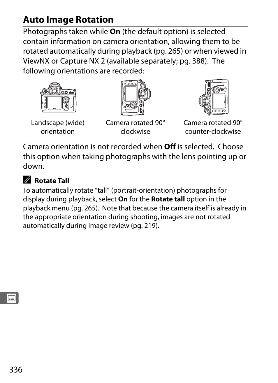 Auto image rotation | Nikon D700 User Manual | Page 362 / 472